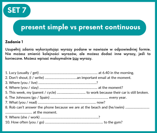 Ćwiczenia dla 8-klasisty do egzaminu.