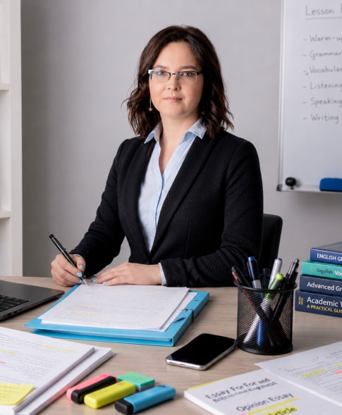 Prowadząca kurs z języka angielskiego